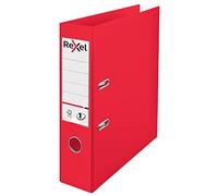 Rexel Choices, A4 Lever Arch File, 75 mm Spine, 500 Sheet Capacity, Plastic Cover, File Folder, 2115504, Light Red
