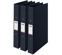 Rexel Choices, A4 Ring Binder, 25 mm Spine, 190 Sheet Capacity, File Folder, Document Organisation, Black, Pack of 3, 2115729