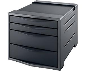 Rexel Choices Desktop Drawers Black 4 Drawers 28.5 x 37.2 x 24.5 cm A4