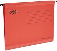 Rexel Classic A4 Suspension File Card 15mm V Base Red (Pack 25) 2115589 DD