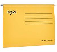 Rexel Classic A4 Suspension File Card 15mm V Base Yellow (Pack 25) 2115588 DD