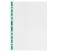 Rexel Copy King A4 Punched Pockets With Green Spine, Glass Clear, Copy Safe, Pack Of 100
