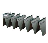 Rexel Foolscap Linked Suspension Files With Tabs And Inserts, 15 mm V-Base, 100 Percent, Recycled Manilla, Green, Crystalfile
