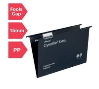 Rexel Crystalfile Extra Foolscap Suspension File 15mm Black (25)