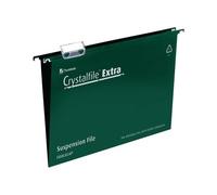 Rexel Crystalfile Extra 15mm Suspension File Green (Pack of 25) 70628