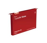 Rexel Crystalfile Extra Foolscap Suspension File 30mm Pack of 25, red