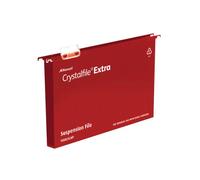 Rexel Crystalfile Extra Foolscap Suspension File 30mm Pack of 25, red