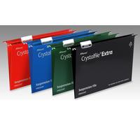 Rexel Crystalfile Extra 15mm Suspension File Foolscap Green (25 Pack)