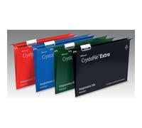 Rexel Crystalfile Extra 15mm Suspension File Foolscap Green (25 Pack)