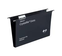 Rexel Crystalfile Extra Foolscap Suspension File 30mm Pack of 25, Black