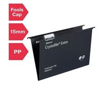 Rexel Crystalfile Extra Foolscap Suspension File 15mm Black (25)