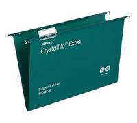 Rexel Crystalfile Extra 15mm Suspension File Foolscap Green (25 Pack)