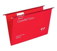 Rexel Crystalfile Extra Foolscap Suspension File 15mm Pack of 25, red