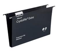 Rexel Crystalfile Heavy Duty Vertical Suspension File 3000081 Foolscap U Base 30 mm Black Polypropylene Pack of 25