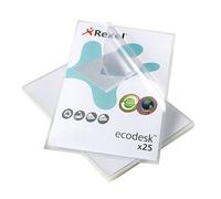 Rexel Ecodesk A4 Plastic Punched Pocket Wallets Top and Side Opening, Pack of 25