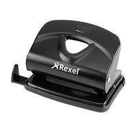 Rexel Ecodesk compact hole punch, 20 Sheets, Made with 50% recycled plastic, Eco friendy, 2102616, Black