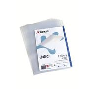 Rexel Economy A4 Document Folder, Clear Embossed, 100mic, Cut Flush, Pack 100, 21674090