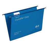 Rexel Crystalfile Extra Foolscap Suspension File Polypropylene 15mm V Base Blue (Pack 25) 70630