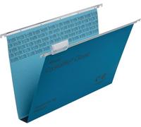 Rexel Foolscap Suspension Files with Tabs and Inserts for Filing Cabinets, 30 mm base, 100 Percent Recycled Manilla, Blue, Crystalfile Classic, Pack of 50, 70625