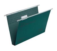 Rexel Foolscap Suspension Files With Tabs And Inserts For Filing Cabinets, 30mm Base, 100% Recycled Manilla, Green (Pack Of 50)