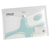 Rexel Ice A4 Popper Durable Polypropylene Envelope Wallet, pack of 5