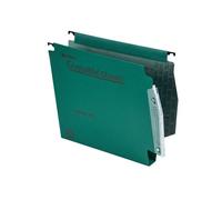 Rexel 275 Lateral Hanging Files With Tabs And Inserts, 30 mm Base, 100 Percent Recycled Manilla, Green, Crystalfile Classic, Pack
