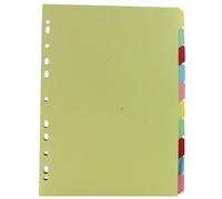 Rexel Manilla A4 Dividers 10 Part - Assorted Colours