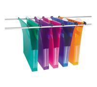 Rexel Multifile Extra 2102574 Pack of 10 Suspension Files 30mm/200 Sheets Assorted Colours Polypropylene (Assorted) Foolcap Not A4
