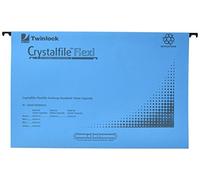 Rexel Crystalfile Flexi Foolscap Suspension File Manilla 15mm V Base Blue (Pack 50) 3000041