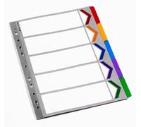 Rexel Mylar 5 Part Divider White/Multicolour