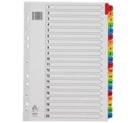 Rexel Mylar A4 1-20 Index White Colour Tab