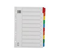 ACCO Rexel Dividers Mylar A4 10-Part Assorted Colours