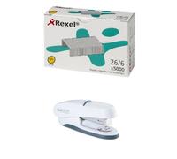 Rexel No.56 Staples 26/6 - Box of 5000 Staples + Rapesco Puffa Transparent Colourful Stapler