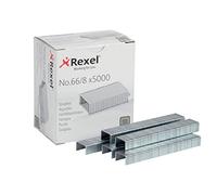 Rexel No.66/8 mm Heavy Duty Staples, For Stapling up to 40 Sheets, Use with the Rexel Giant and Goliath Staplers, Box of 5000, 6065,Silver