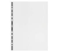 Rexel Nyrex Premium A4 Punched Pocket with Grey Spine, Clear, Left Opening, Pack of 25, 12203