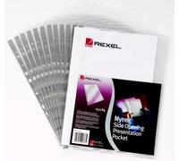 Rexel Rexel Nyrex Reinforced Multi Punched Pocket Polypropylene A4 90 Micron Sid