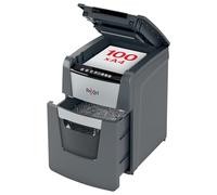 Rexel Optimum Auto Feed+ 100 Sheet Automatic Cross Cut Paper Shredder, P-4 Security, Home/Home Office, 34 Litre Removable Bin, 2020100X, Black