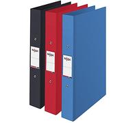 Rexel Choices, A4 Ring Binder, 25 mm Spine, 190 Sheet Capacity, File Folder, Document Organisation, (Black, Red, Blue) Assorted, Pack of 3, 2115710,