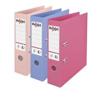 Rexel Pastel Plastic A4 Lever Arch Files, 3-Pack (Pink, Blue, Peach), Patented No.1 Power Mechanism, FSC Certified, Replaceable Spine Labels, Ring