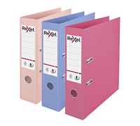 Rexel Pastel Plastic A4 Lever Arch Files, 3-Pack (Pink, Blue, Peach), Patented No.1 Power Mechanism, FSC Certified, Replaceable Spine Labels, Ring Binder, Archiving & Home Office File Organizer