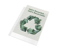 Rexel Recycle A4 Pockets, Embossed Strong PP, 70 Micron, Pack of 100, 2115702