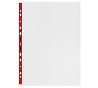 Rexel Quality A4 Punched Pockets with Red Spine, Left Opening, Embossed, Pack of 25, 12253