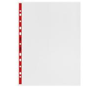 Rexel Quality A4 Punched Pockets With Red Spine, Left Opening, Embossed, Pack Of 25