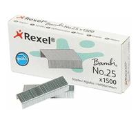 Rexel Set of 3 boxes of 1500 Staples No 25 Zinc Plated