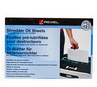 Rexel Shredder Oil Sheets, Pack of 12, A5 Size, Shredder Maintenance, 2101948,Blue