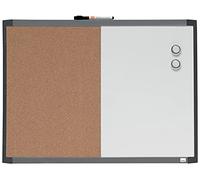 REXEL Small Magnetic Whiteboard & Cork Notice Board Combo, Assorted Two Tone Trim, Dry Wipe, Wall Mountable, Integrated Pen Clip, Home/Office, 585 x 430 mm, 1903784