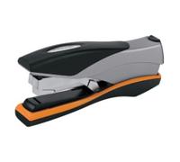 Rexel Optima 40 Flat Clinch Stapler 2102357 Low Force Full Strip Silver, Orange 40 Sheets Optima 26/6 Metal, Plastic