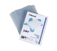 Rexel Superfine Cut Flush Stationery Office Folder A4 Clear (Pack of 100) 12175