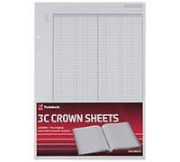 Rexel Twinlock Crown 3C Refill Sheets 75843 Double Cash Ledger 23 x 32.4 cm White 100 Sheets
