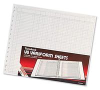 Rexel Twinlock Variform Multi-Ring Binder V8 Cash Refill Sheets 12 Columns , White (Pack of 75)